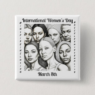 Internationell Kvinnodagen 8 mars Knapp
