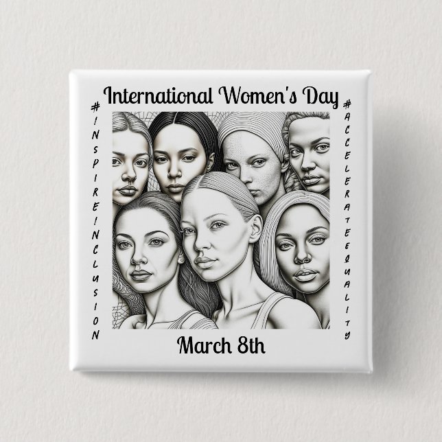 Internationell Kvinnodagen 8 mars Knapp (Framsida)
