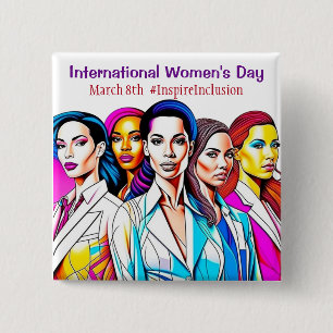 Internationell Kvinnodagen 8 mars Knapp