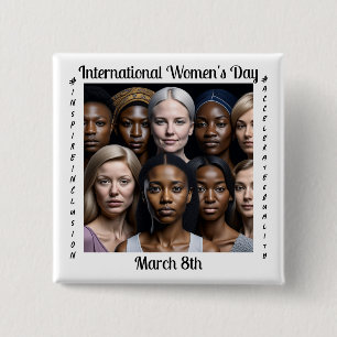 Internationell Kvinnodagen 8 mars Knapp