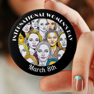 Internationell Kvinnodagen 8 mars Knapp