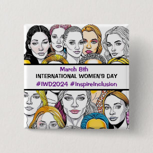 Internationell Kvinnodagen 8 mars Knapp