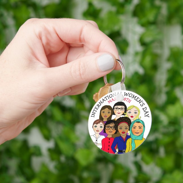Internationell Kvinnodagen 8 mars Nyckelring (Hand)