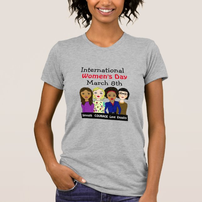 Internationell Kvinnodagen 8 mars T Shirt (Framsida)