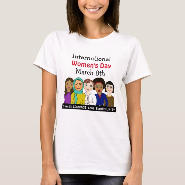 Internationell Kvinnodagen 8 mars T Shirt (Framsida)