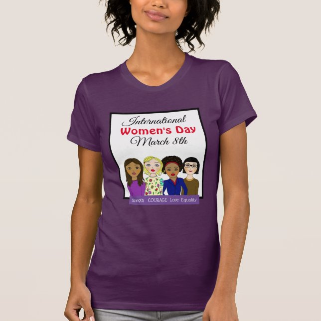 Internationell Kvinnodagen 8 mars T Shirt (Framsida)