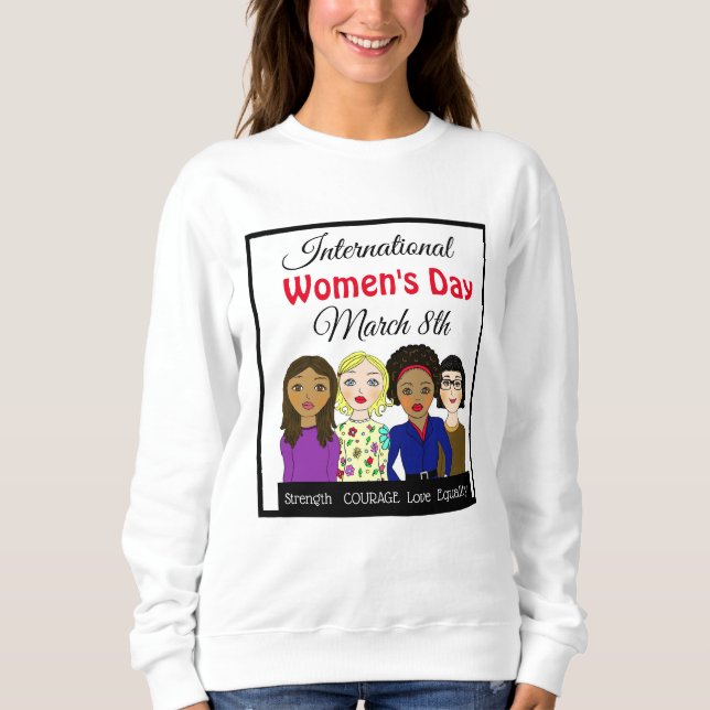 Internationell Kvinnodagen 8 mars T Shirt (Framsida)
