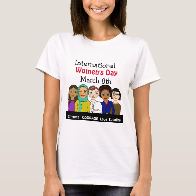 Internationell Kvinnodagen 8 mars T Shirt (Framsida)