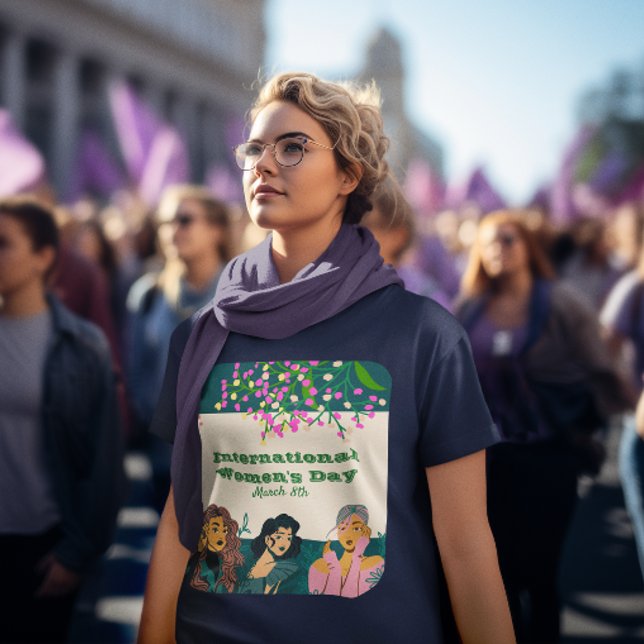 Internationell Kvinnodagen den 8:e Blommigten Kvin T Shirt (International Women's Day March 8th Floral Women's T-Shirt)