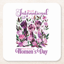 Internationell Kvinnodagen den 8 mars Underlägg Papper Kvadrat