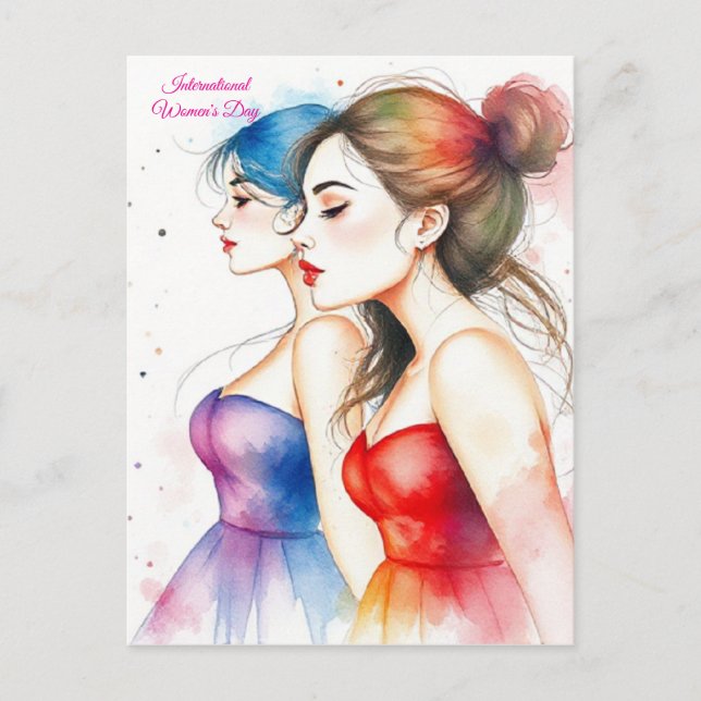 Internationell Kvinnodagen den 8 mars Vykort (Framsida)