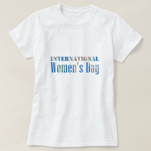 Internationell Kvinnodagen - färgad världsomspänna T Shirt (Design framsida)