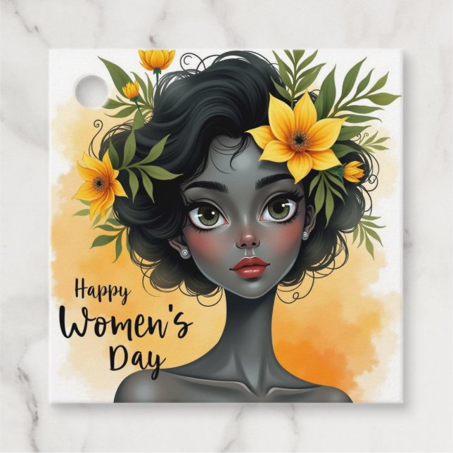 Internationell kvinnodagen gåvor etiketter (Framsida)