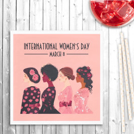 Internationell Kvinnodagen Global Women Rosa Blomm Pappersservett
