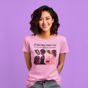 Internationell Kvinnodagen Global Women Rosa Blomm T Shirt
