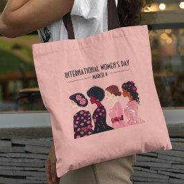 Internationell Kvinnodagen Global Women Rosa Blomm Tygkasse