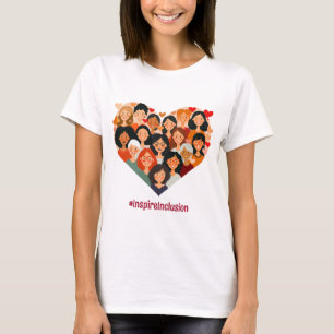 Internationell kvinnodagen IWD mars 8 Hjärta T Shirt
