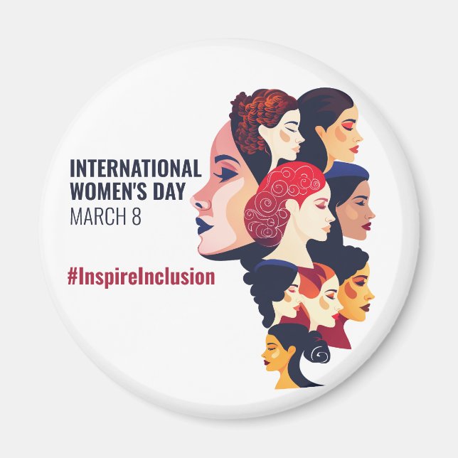Internationell kvinnodagen | IWD mars 8 Magnet (Framsidan)