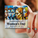 Internationell kvinnodagen | Knapp 8 mars<br><div class="desc">Den åttonde mars är Knappen på kvinnodagen i Internationell. Oil Paint stil Women ai Art.</div>