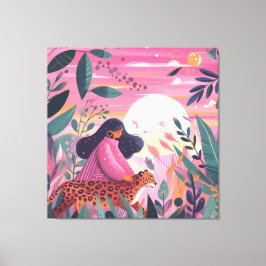 Internationell kvinnodagen leopard canvastryck