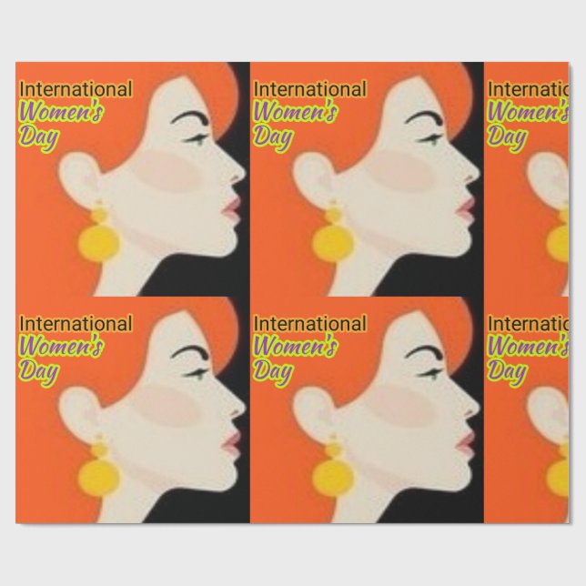 Internationell kvinnodagen . presentpapper (Platt)