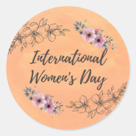 Internationell kvinnodagen runt klistermärke
