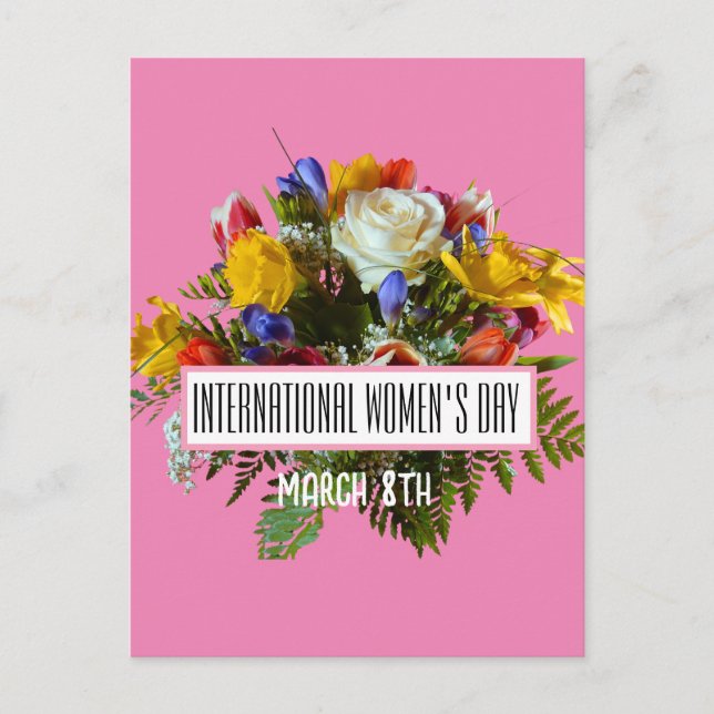 INTERNATIONELL KVINNORS DAG DEN 8 MARS VYKORT (Framsida)