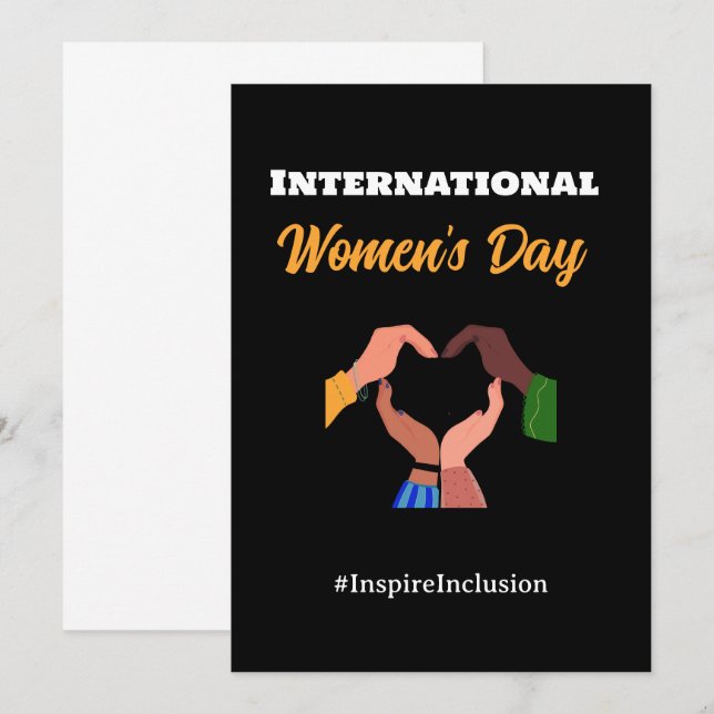 Internationell Kvinnors kvinnodag 2025 feminist Inbjudningar (Fram/baksida)