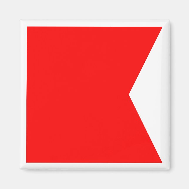 Internationell marin signalflagga BRAVO Magnet (Framsidan)