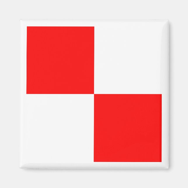 Internationell marin signalflagga UNIFORM Magnet (Framsidan)