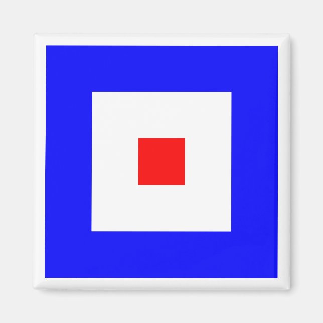 Internationell marin signalflagga WHISKEY Magnet (Framsidan)
