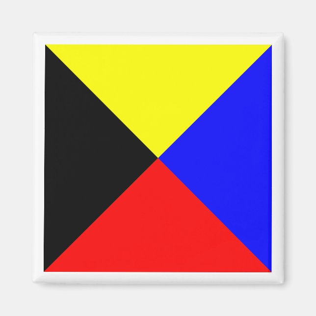 Internationell marin signalflagga ZULU Magnet (Framsidan)