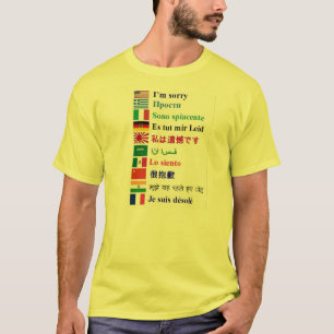 Internationell "mig ledsen" utslagsplats för t-shirt
