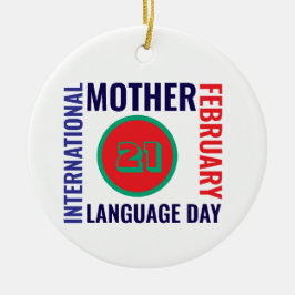 Internationell Mor språkdag Julgransprydnad Keramik
