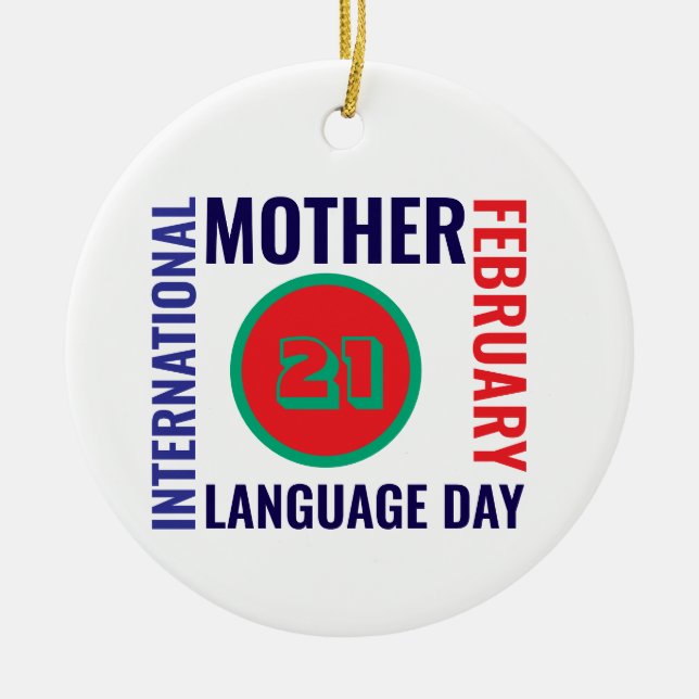Internationell Mor språkdag Julgransprydnad Keramik (Framsidan)