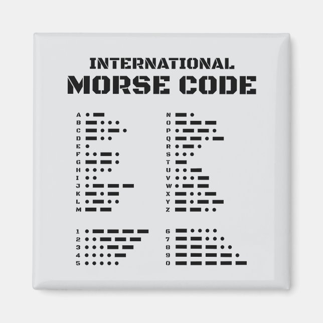 Internationell Morse-kod A-Z 0-9 Magnet (Framsidan)