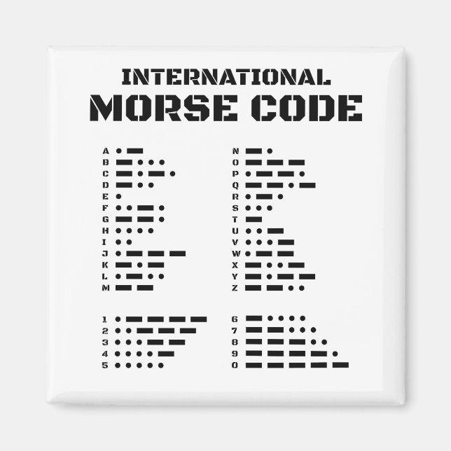 Internationell Morse-kod Magnet (Framsidan)