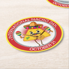 Internationell Nacho Day Underlägg Papper Rund
