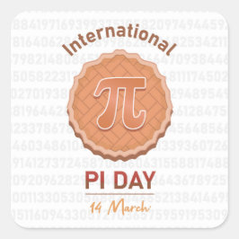 Internationell Pi Day Fyrkantigt Klistermärke