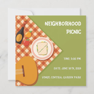 Internationell Picnic Day - grannskap Picnic Inbjudningar