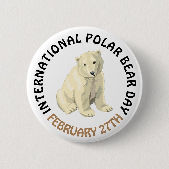 Internationell Polar Bear Day 27:e Helgdag Knapp (Framsida)