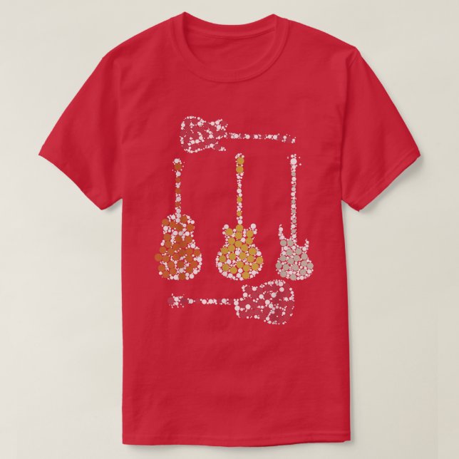 Internationell-prickdag Funny Vintage Guitar Polka T Shirt (Design framsida)