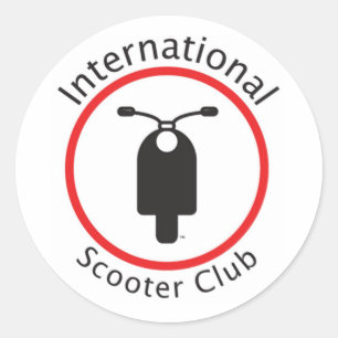 Internationell Scooter Klubb Sticker Runt Klistermärke