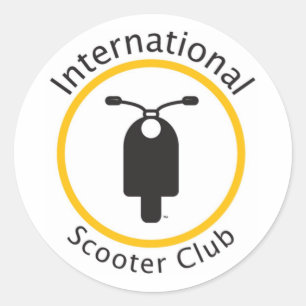 Internationell Scooter Klubb Sticker Runt Klistermärke