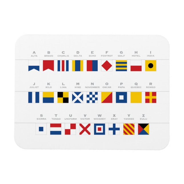 Internationell signalkod Alphabet Magnet (Horisontell)