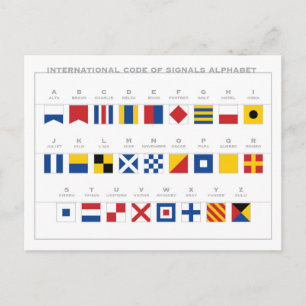 Internationell signalkod Alphabet Vykort