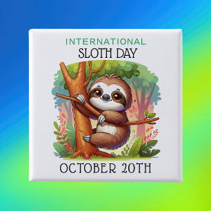 Internationell Sloth Day   20 oktober Knapp
