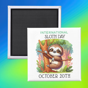 Internationell Sloth Day 20 oktober Magnet