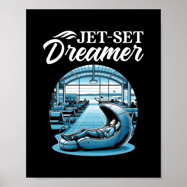 Internationell Sömnpod för Flygplatser Världsresen Poster (Framsidan)