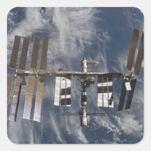 Internationell Space Station 25 Fyrkantigt Klistermärke